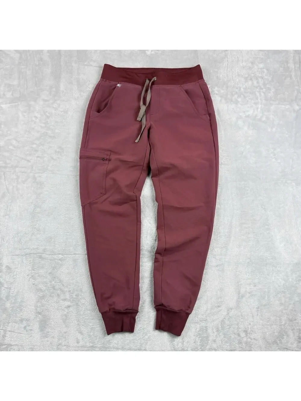 FIGS Zamora Technical Collection Jogger Scrub Pants Burgundy XXS Petite Uniform